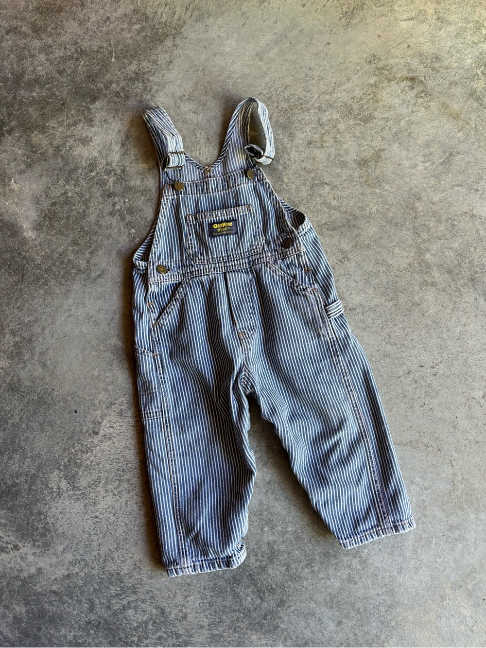 Vintage Osh Kosh B’gosh classic railroad stripe carpenter overalls